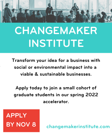 Changemaker Institute Application For Spring 2022 Now Open!